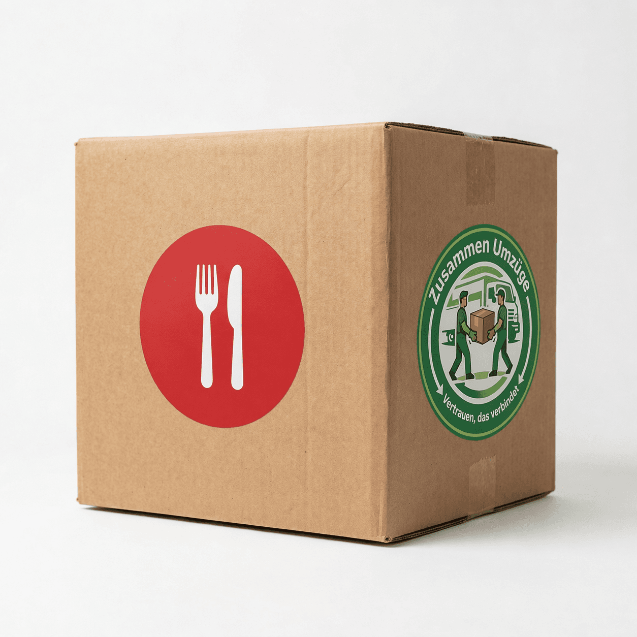 Zusammen Moving Box with Branded Labels